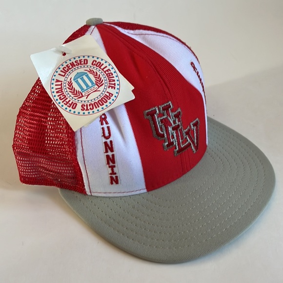 Vintage UNLV Runnin Rebbels AJD Lucky Stripes Mesh Snapback / 1984 / NEW - Picture 6 of 6